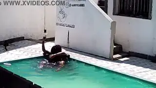 Tattooed Wife Takes BBC by the Pool in Cosplay