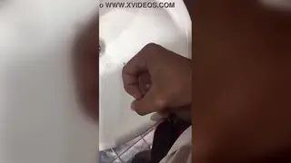 Solo Guy Strokes Hard Until Explosive Bathroom Finish