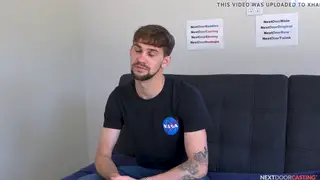 Straight Guy Strokes Big Cock at Casting