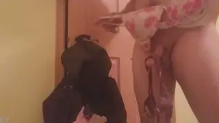 Guy in Panties Shows Off Lingerie Solo