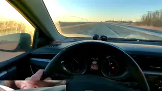 Voluptuous MILF Delivers Road Head During a Car Ride