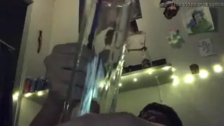 Guy Pumps and Strokes His Hard Length