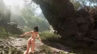 Game Character Strips Nude Showing Perfect Ass
