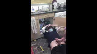 Tattooed MILF Cheats with the Plumber in a Kitchen POV