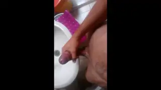 Uncut Stud Strokes His Thick Cock to a Messy Finish