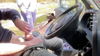 Mature European Sucks Asian Tourist in Truck