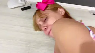 Redhead Latina Nanny Rides Her Older Boyfriend in Lingerie