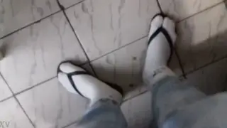 Man Worships Own Feet After Slipping Into Sandals
