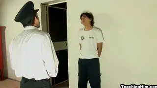 Mature Officer Gets Serviced by Twink