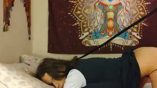 Petite Student Explores Anal Play With Toys in Classroom