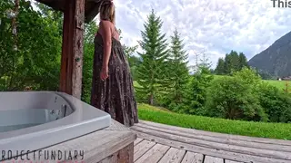 Blonde Hippie Cosplayer Squirts Outdoors After Doggystyle