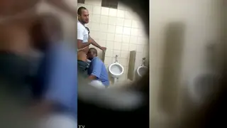 Amateur Guy Sucks Cock Behind a Closed Door