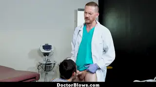 Young Nurse Examines Doctor in Hospital Office