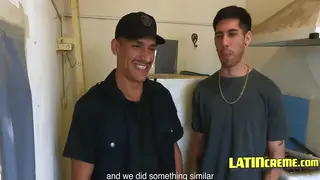 Latino Twinks Compare Cocks Before Bareback Session