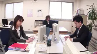Japanese Secretary Masturbates to Orgasm on Office Toilet