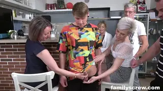 MILF Waitress Takes a Virgin's Cherry in a Bar
