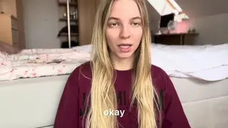 Blonde Teen Swallows Every Drop in Bondage Solo