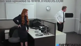 Redhead MILF Drains Employee In Office Encounter
