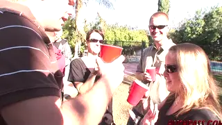 Voluptuous Babe Joins Frat Orgy for Hard Anal Pounding