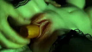 Petite Amateur Explores Oiled Toys in Bedroom Massage
