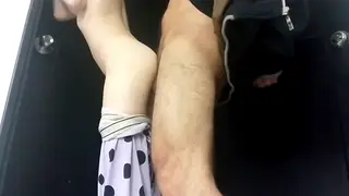 Hairy MILF Gets Standing Creampie from Boyfriend