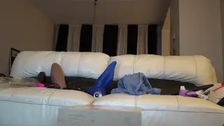 Blonde Teen Stretches Ass with Giant Dildos
