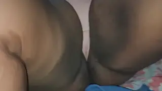 Ebony BBW MILF Fingers Her Hairy Pussy to a Shaking Climax