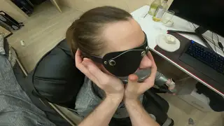 Petite European Bound to a Chair Takes a Deep Throat POV