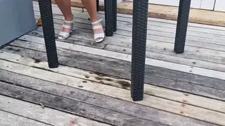 Solo Performer Squirts Repeatedly With Remote Toy Outdoors
