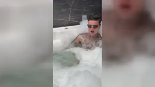 Tattooed Euro Stud Strokes His Massive Cock Solo