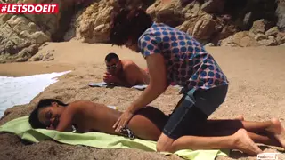 Curvy Babe Gets Seduced and Fucked on a Sunny Beach