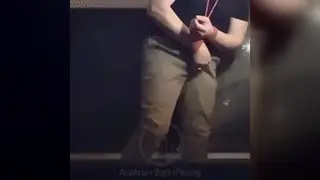Bound European Teen Struggles With Full Bladder in Bathroom