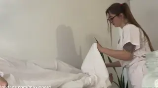 Busty Masseuse Deep Throats Client to Facial Finish