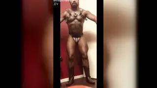 Ebony Hunk Flaunts Muscular Frame and Big Cock