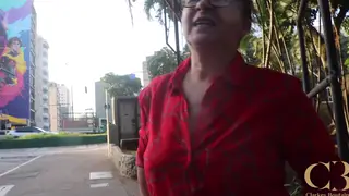 Curvy Latina MILF Takes Deep Throat Outdoors