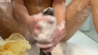 Petite Blonde Rides BBC in Shower Bathroom Session