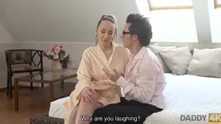 Teen Tries First Time With Stepdad in European Setting