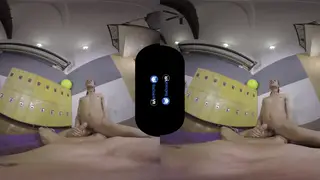 Ebony Teen Services a Cock in a Locker Room VR