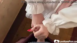 Redhead Cosplayer Delivers Sloppy Blowjob on Her Knees