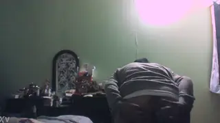 Latino Amateur Stretches Himself With a Bottle