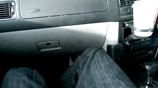 Brunette Swallows Cum After Roadside POV Blowjob