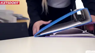 Secretary Serves Her Boss in a Bathroom Encounter