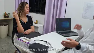 Teen Patient Undergoes Abdominal Exam in Clinic