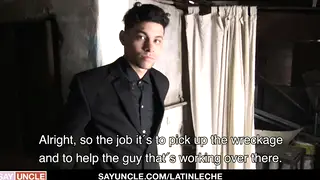 Straight Latino Takes Bareback Pounding from Uncut Stud