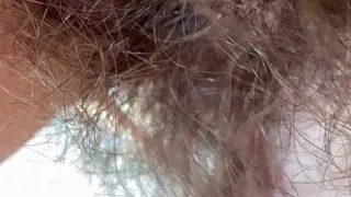 Mature Brunette Spreads Hairy Bush for POV Licking