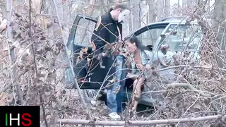 Blonde Teen Takes Anal in Car Before Outdoor Finish