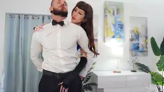 Petite Trans Brunette Rides Butler in Multiple Positions