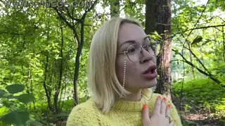 Blonde Teen Takes a Deep Blowjob Outdoors in POV