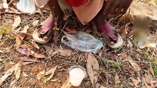 Indian MILF Enjoys Outdoor Play with Toys in Public Park