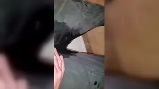 European Mature Wets His Pants in Close-Up